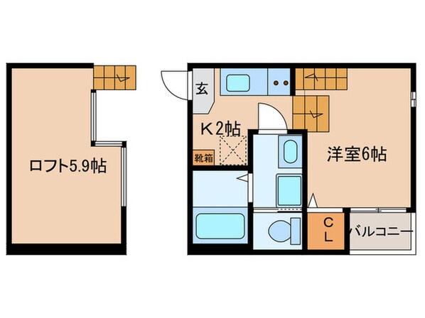 ハーモニーテラス志賀町Ⅵの物件間取画像